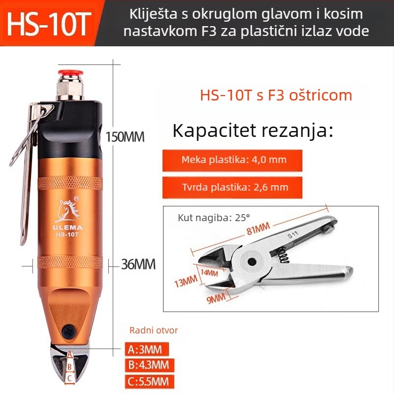 ULEMA pneumatske škare – rezanje plastike i žice, model HS-30T