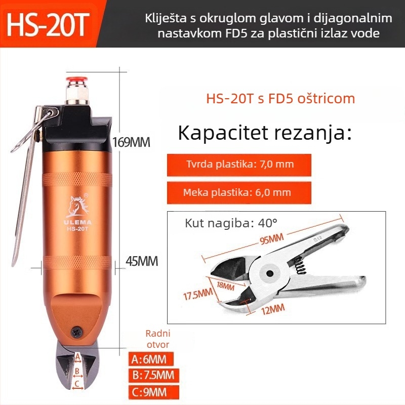 ULEMA pneumatske škare – rezanje plastike i žice, model HS-30T