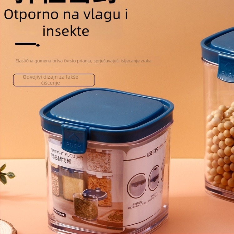 Plastična posuda s poklopcem za čuvanje zrna kave i žitarica