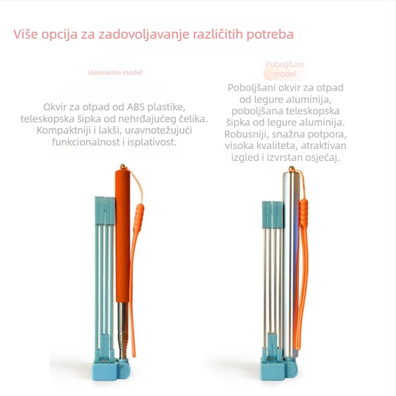 Proširiva lopatica za skupljanje psećih izmeta tijekom šetnji na otvorenom, s držačem za vrećice