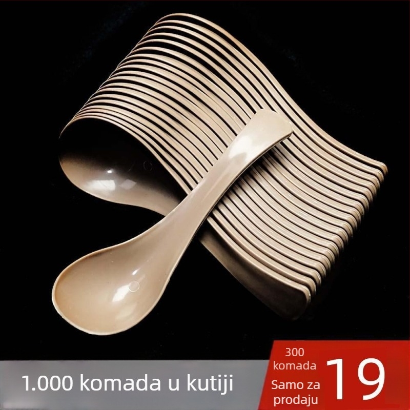 Jednokratna žlica kineskog stila, deblja i veća, za dostavu i deserte.