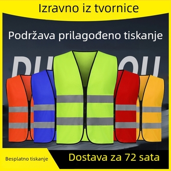 Fluorescentna reflektirajuća sigurnosna vesta za sanitarne službe, sigurnost u vožnji, promet, vožnju biciklom i građevinske radove