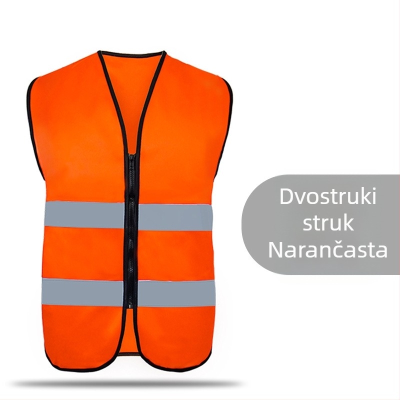 Fluorescentna reflektirajuća sigurnosna vesta za sanitarne službe, sigurnost u vožnji, promet, vožnju biciklom i građevinske radove