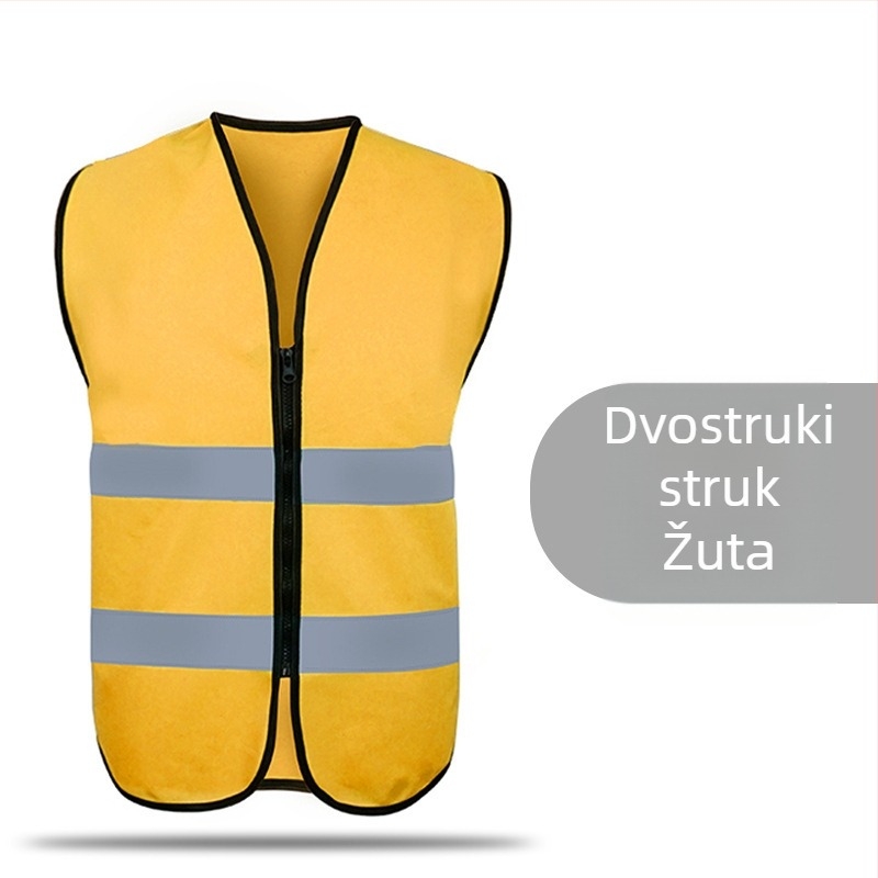Fluorescentna reflektirajuća sigurnosna vesta za sanitarne službe, sigurnost u vožnji, promet, vožnju biciklom i građevinske radove