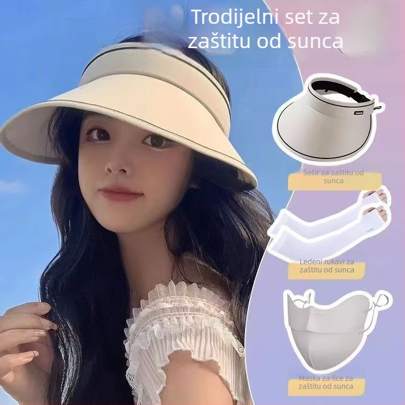 Set zaštite od sunca: šešir za lice, UV zaštita, hlađajući rukavi za vožnju biciklom, naočale za sunce, ljetna maska