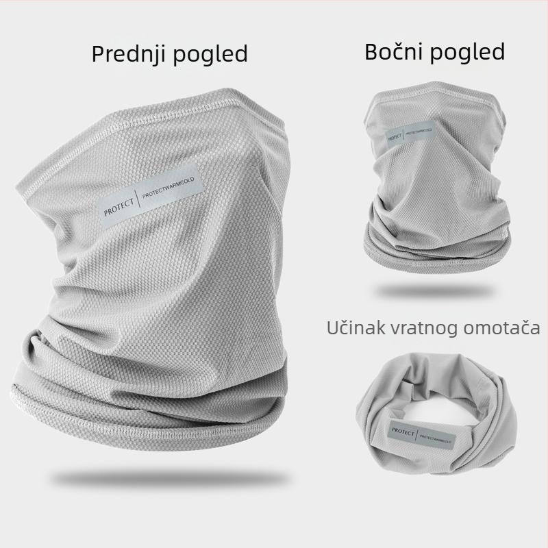 Unisex maska za vožnju biciklom za zaštitu od sunca, potpuno prekrivanje lica i vrata, Ice Silk tkanina