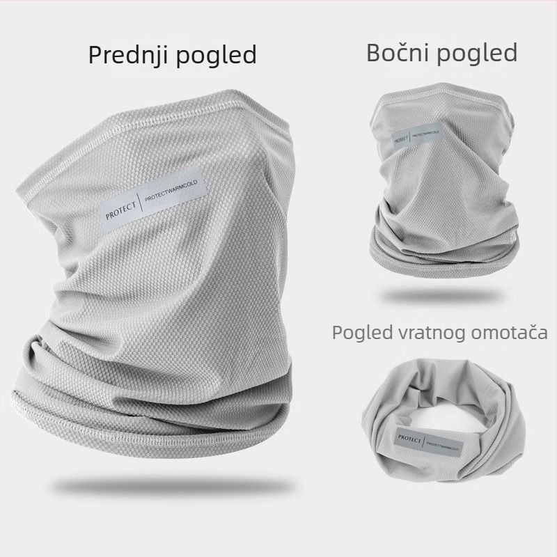 Unisex maska za vožnju biciklom za zaštitu od sunca, potpuno prekrivanje lica i vrata, Ice Silk tkanina