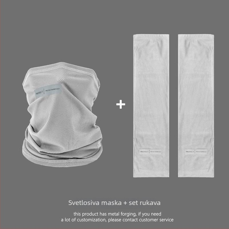 Unisex maska za vožnju biciklom za zaštitu od sunca, potpuno prekrivanje lica i vrata, Ice Silk tkanina