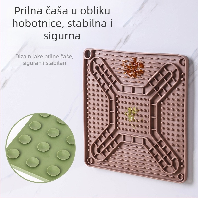 Podloga za lizanje za kućne ljubimce s usisnim čašicama, silikonska podloga za sporo hranjenje pasa i mačaka