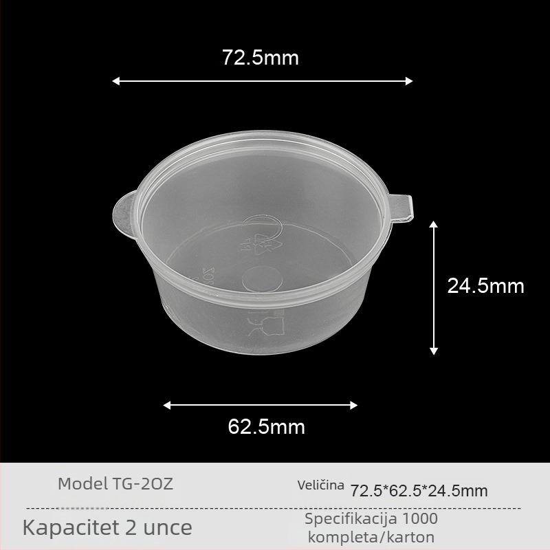 2oz čašice za umakanje, jednokratne štapiće, posudice za začine za dostavu