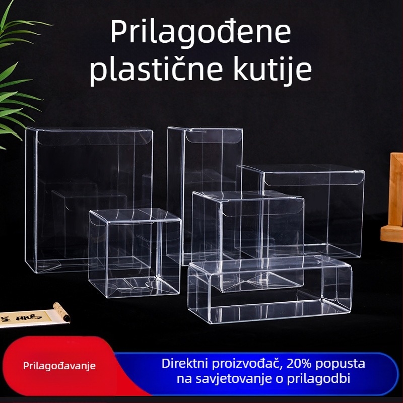 Prilagođena PVC kutija za pakiranje s prozirnim PET kućištem i mat završnim slojem, pravokutna kutija za skladištenje i dar (PP)