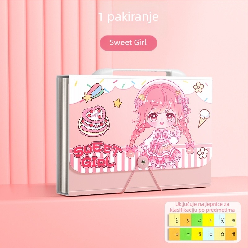 A4 akordeonska fascikla s ilustracijom kapibare, 13 pretinaca, velika kapaciteta, za učenike