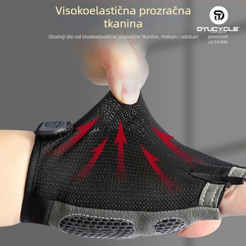 Kožne rukavice za biciklizam s polovičnim prstima, za odrasle, unisex, protuklizne, otporne, prozračne