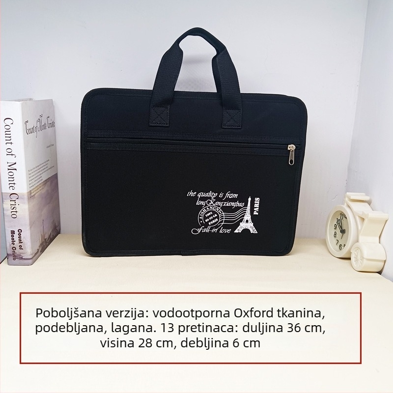 A4 harmonika mapa s višestrukim odjeljcima, vodootporna mapa sa zatvaračem za učenike, crtani dizajn, moguć uzorak po narudžbi