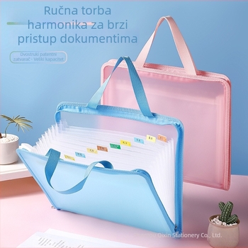 A4 harmonika mapa sa zatvaračem, prijenosna uredska torba za dokumente, 13 pretinaca, velika kapacita za pohranu testnih papira, kancelarijski pribor