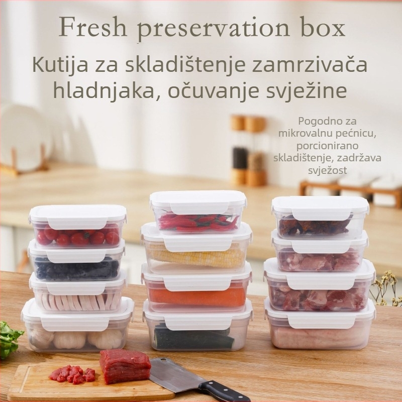 FCM-certificirana kutija za hranu za mikrovalnu, pravokutna plastična kutija za ručak, 800–1000 ml, jednokomorna, jednobojna
