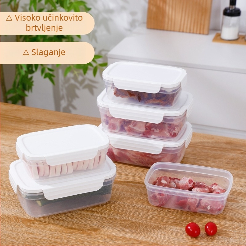FCM-certificirana kutija za hranu za mikrovalnu, pravokutna plastična kutija za ručak, 800–1000 ml, jednokomorna, jednobojna