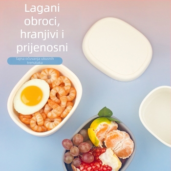 Silikonska kutija za ručak, sigurna za mikrovalnu, kvadratna Bento kutija, slagiva za djecu, posuda za očuvanje svježine
