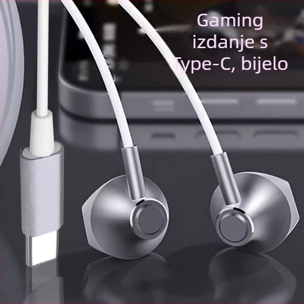 Žične slušalice za gaming karaoke s digitalnim čipom, Type-C i dvostrukim 3,5 mm sučeljem za Esports