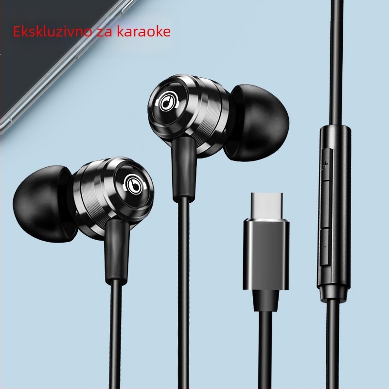 Žične slušalice za gaming karaoke s digitalnim čipom, Type-C i dvostrukim 3,5 mm sučeljem za Esports