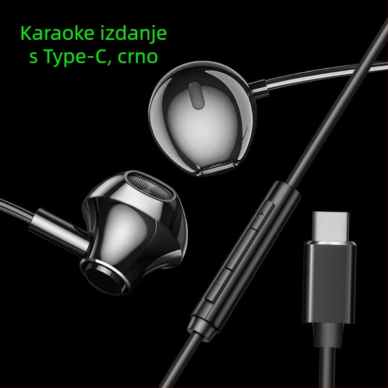 Žične slušalice za gaming karaoke s digitalnim čipom, Type-C i dvostrukim 3,5 mm sučeljem za Esports
