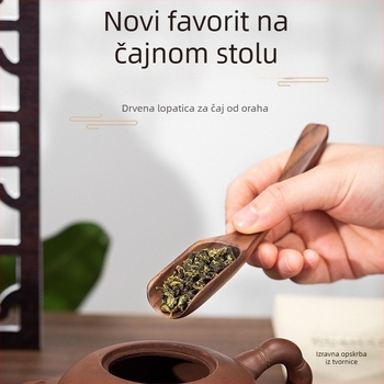 Čajna žličica od orašćevog drveta – višenamjenski čajni alat: žličica, lopatica, klip i pinceta