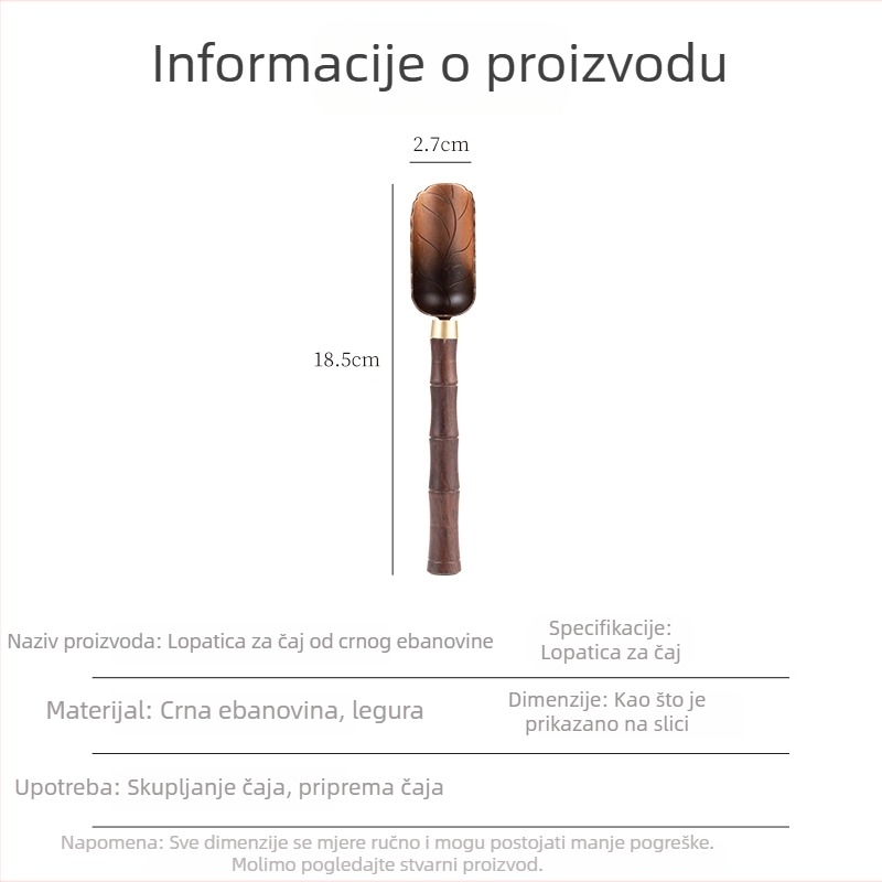 Čajna žličica od orašćevog drveta – višenamjenski čajni alat: žličica, lopatica, klip i pinceta