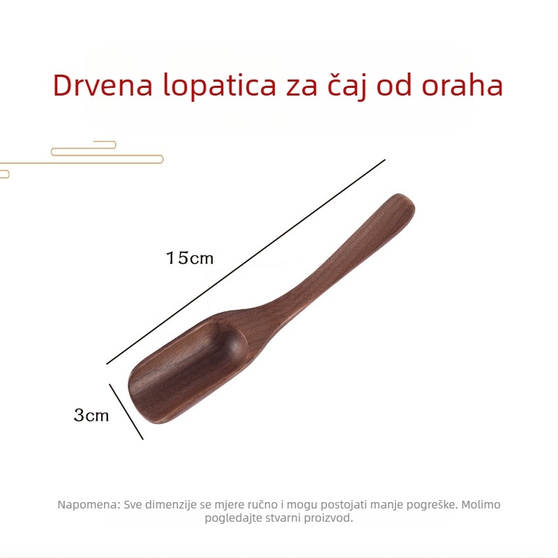 Čajna žličica od orašćevog drveta – višenamjenski čajni alat: žličica, lopatica, klip i pinceta