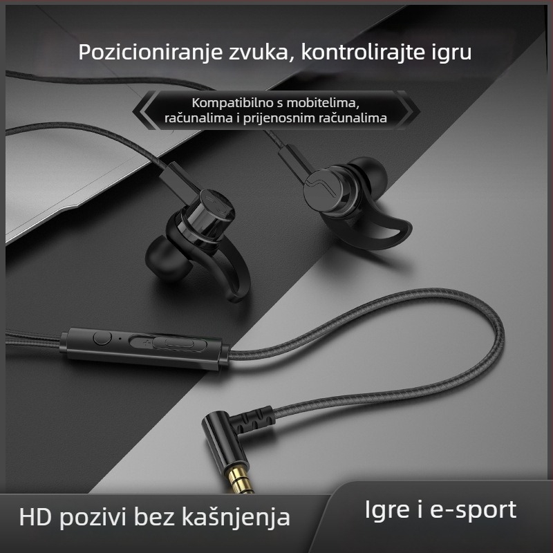 Novo žičano gaming in-ear slušalice s mikrofonom, kompatibilne s Huawei, OPPO, Xiaomi i vivo