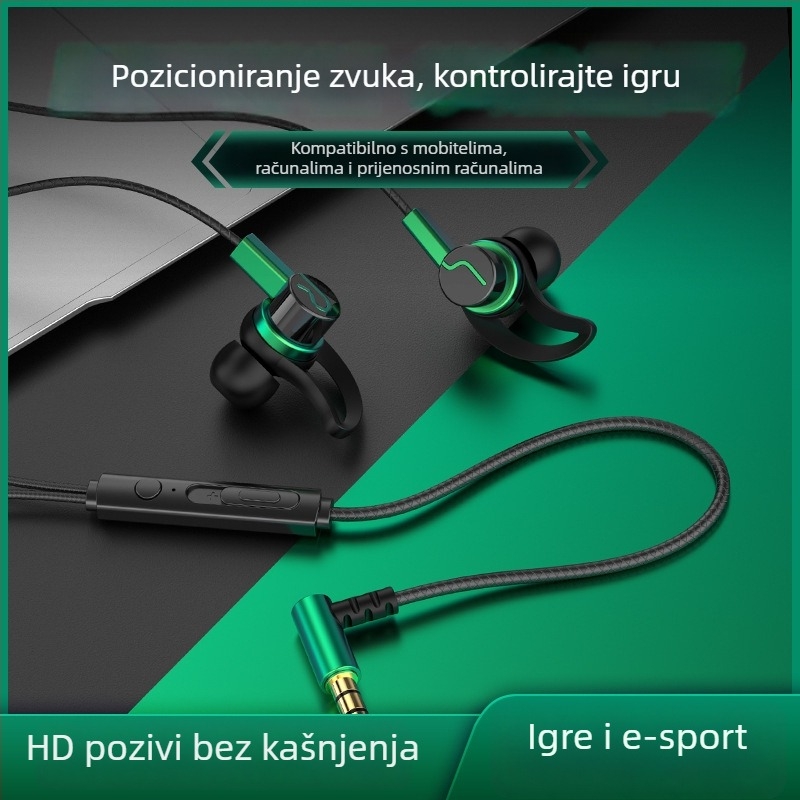 Novo žičano gaming in-ear slušalice s mikrofonom, kompatibilne s Huawei, OPPO, Xiaomi i vivo