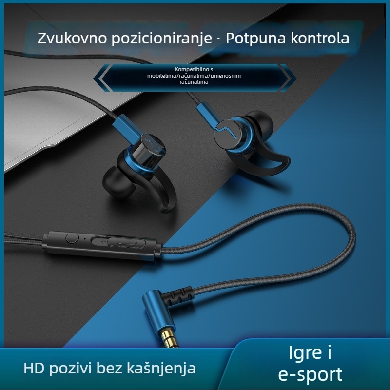 Novo žičano gaming in-ear slušalice s mikrofonom, kompatibilne s Huawei, OPPO, Xiaomi i vivo