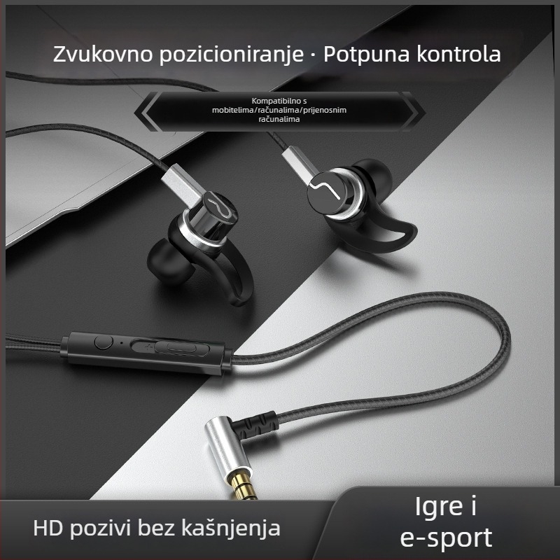 Novo žičano gaming in-ear slušalice s mikrofonom, kompatibilne s Huawei, OPPO, Xiaomi i vivo