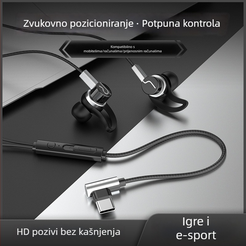 Novo žičano gaming in-ear slušalice s mikrofonom, kompatibilne s Huawei, OPPO, Xiaomi i vivo