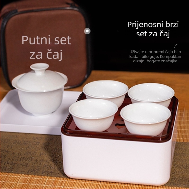 Kung Fu putni čajni set – prenosni kamping set s čašom i poklopcem