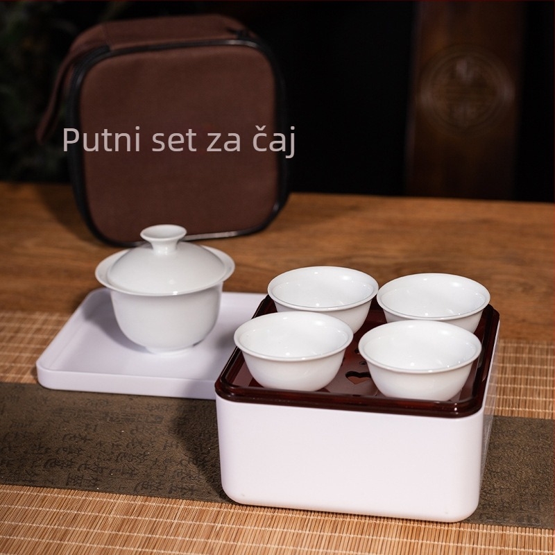 Kung Fu putni čajni set – prenosni kamping set s čašom i poklopcem