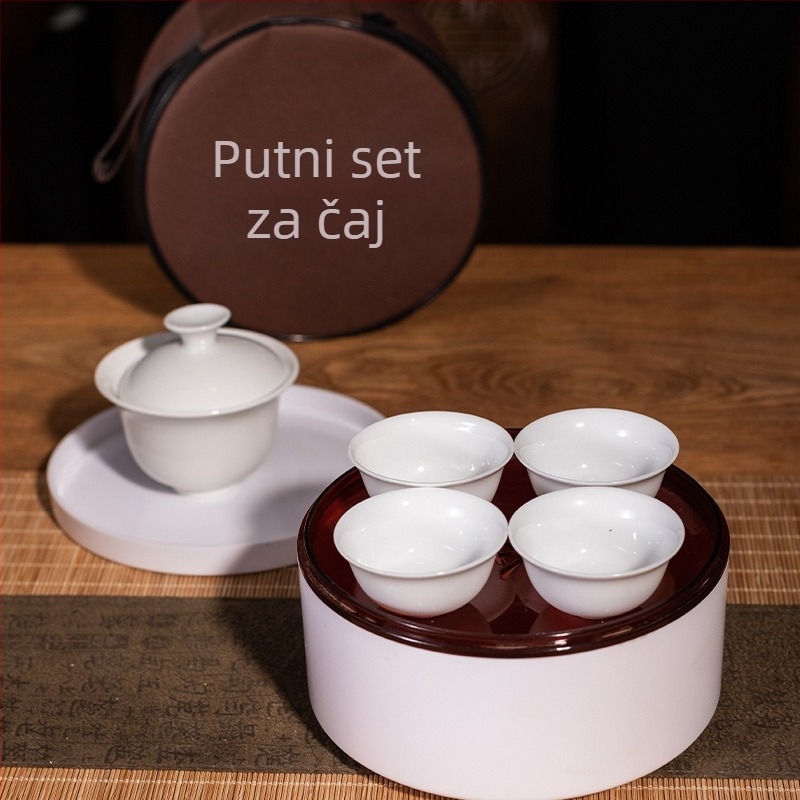Kung Fu putni čajni set – prenosni kamping set s čašom i poklopcem