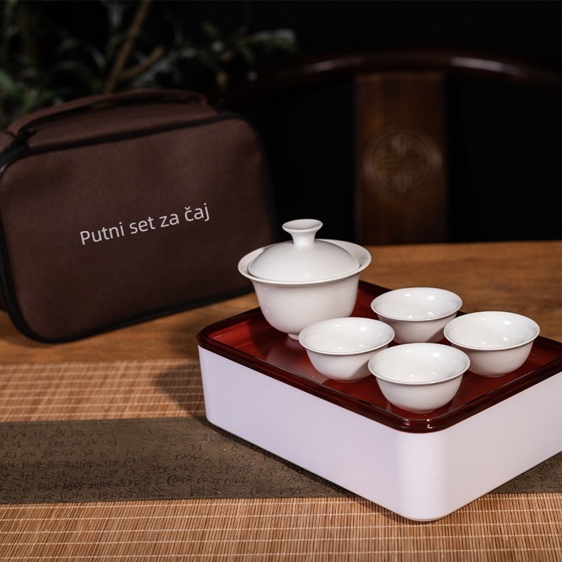 Kung Fu putni čajni set – prenosni kamping set s čašom i poklopcem