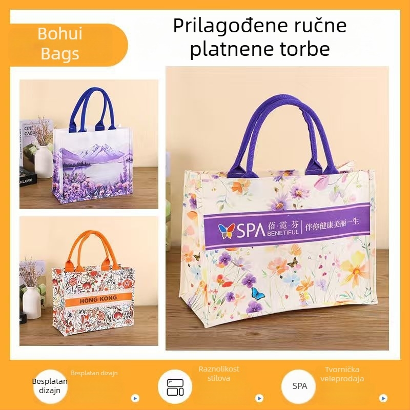 Platnene tote torba s prilagođenim logotipom, velik kapacitet za kupovinu