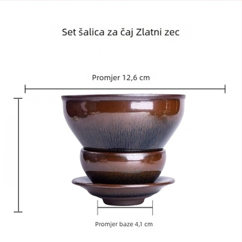 Set za čaj Jianzhan, Jianyang, dinastija Song, 12,5 veliki, tijelo od željeza, boja ispod glazure