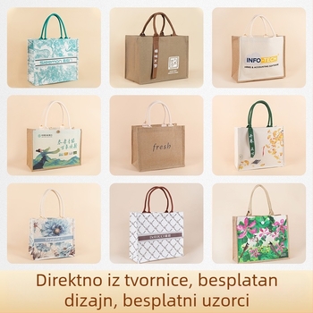 Personalizirana tote torba od laminiranog platna s ručkom i trakom