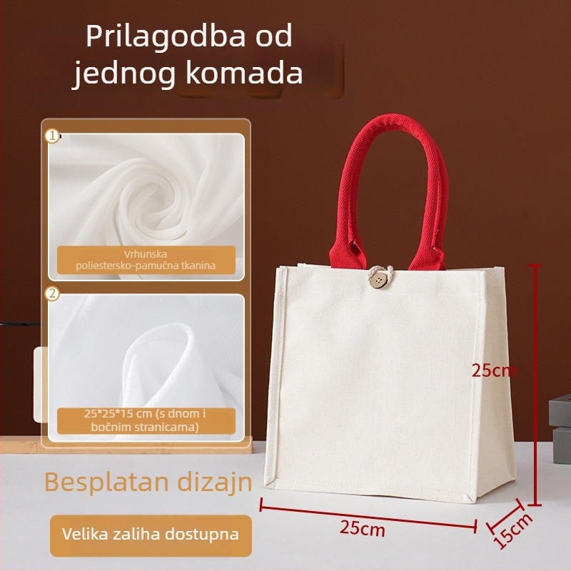 Personalizirana tote torba od laminiranog platna s ručkom i trakom