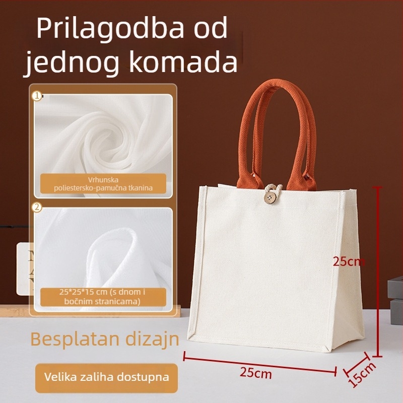 Personalizirana tote torba od laminiranog platna s ručkom i trakom