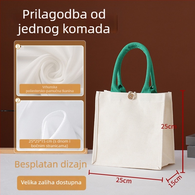 Personalizirana tote torba od laminiranog platna s ručkom i trakom