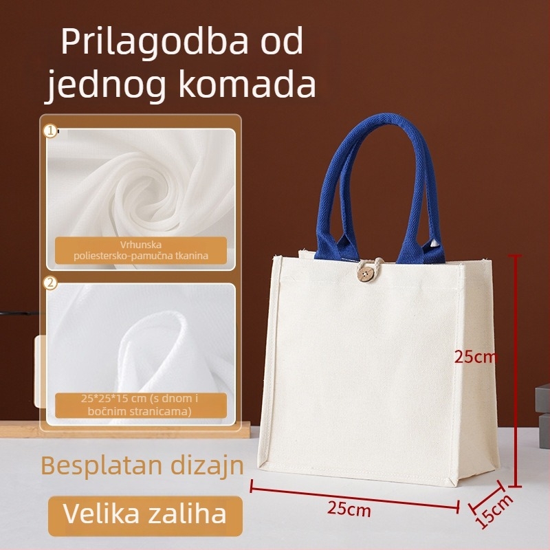 Personalizirana tote torba od laminiranog platna s ručkom i trakom
