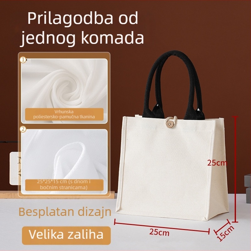 Personalizirana tote torba od laminiranog platna s ručkom i trakom