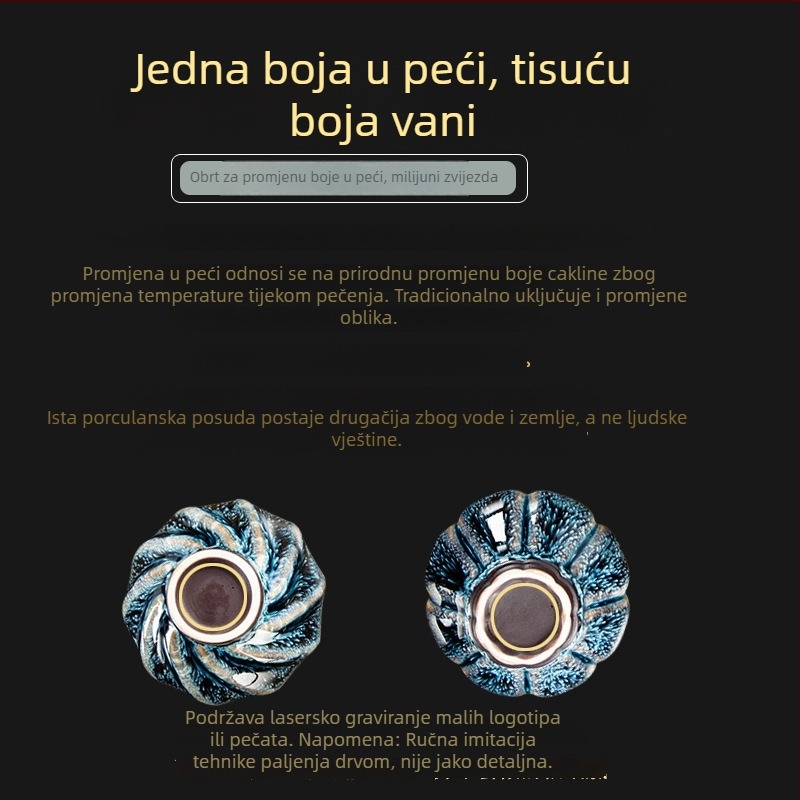 Jianzhan čajna šalica s glazurom zvjezdanog neba, keramički Kung Fu čajni set za dom i poslovni dar
