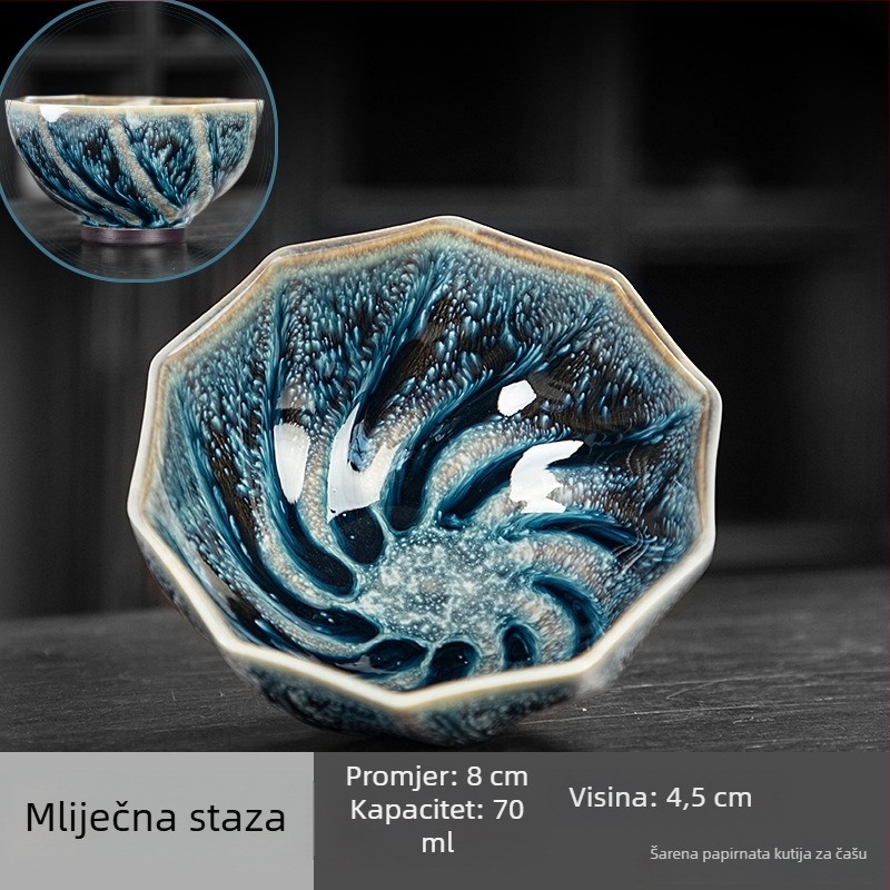 Jianzhan čajna šalica s glazurom zvjezdanog neba, keramički Kung Fu čajni set za dom i poslovni dar