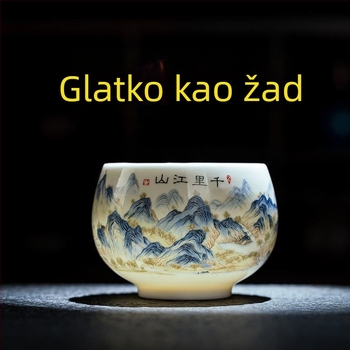 Dehua porculanska Gongfu čajna šalica – velika šalica Qianli Jiangshan, čajna posuda za degustaciju i meditaciju