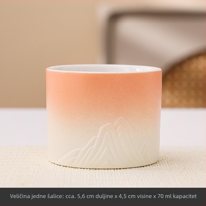 Porcelanska šalica za čaj za četiri godišnja doba s reljefom planine, novi kineski stil, osobna šalica za čaj