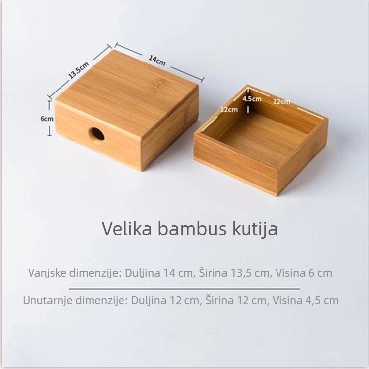 Drvena kutija za nakit s prilagodljivom unutarnjom podstavom, kompaktna kutija za pohranu narukvica, dimenzije 11×11×4,5 cm